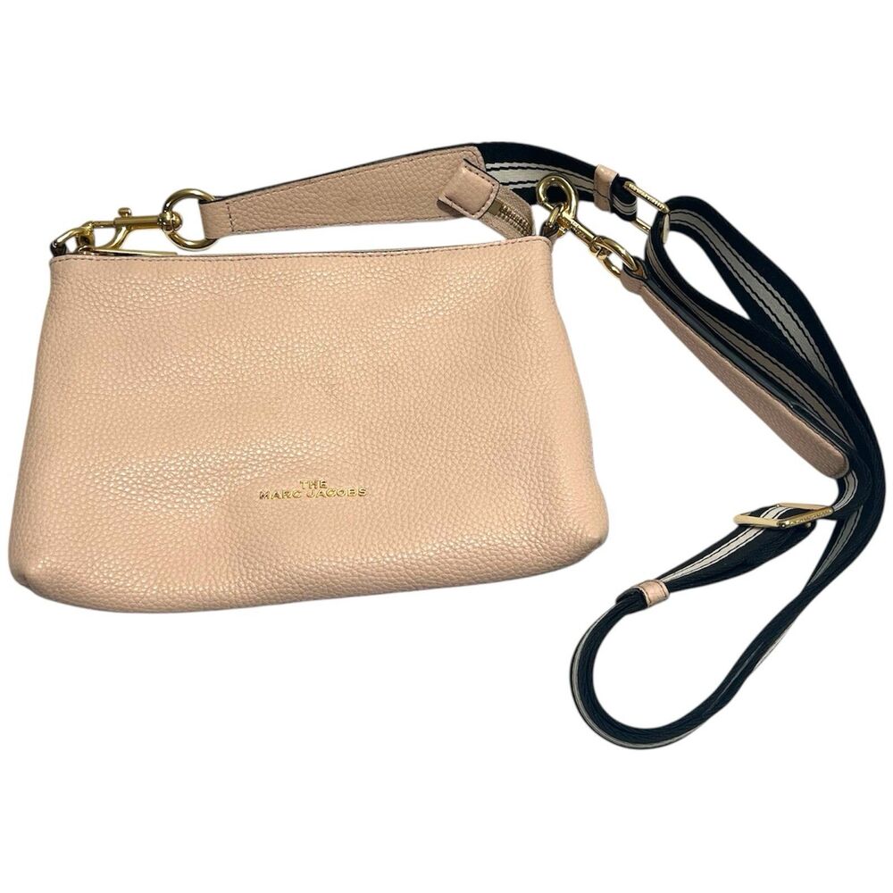 Marc Jacobs The Swifty Pebbled Pale Rose Pink Crossbody Bag Adjustable Strap
